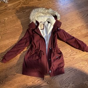 Hollister Maroon Winter Coat